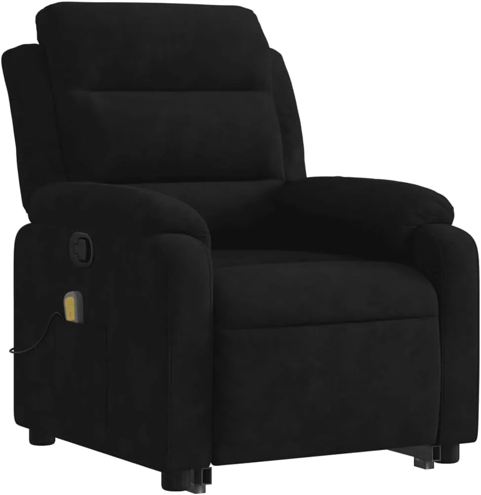 Stand up Massage Recliner Chair Black VelvetLounge Chair Comfy Chair Living Room Chair Suitable for Decks, Living Rooms, and patios.