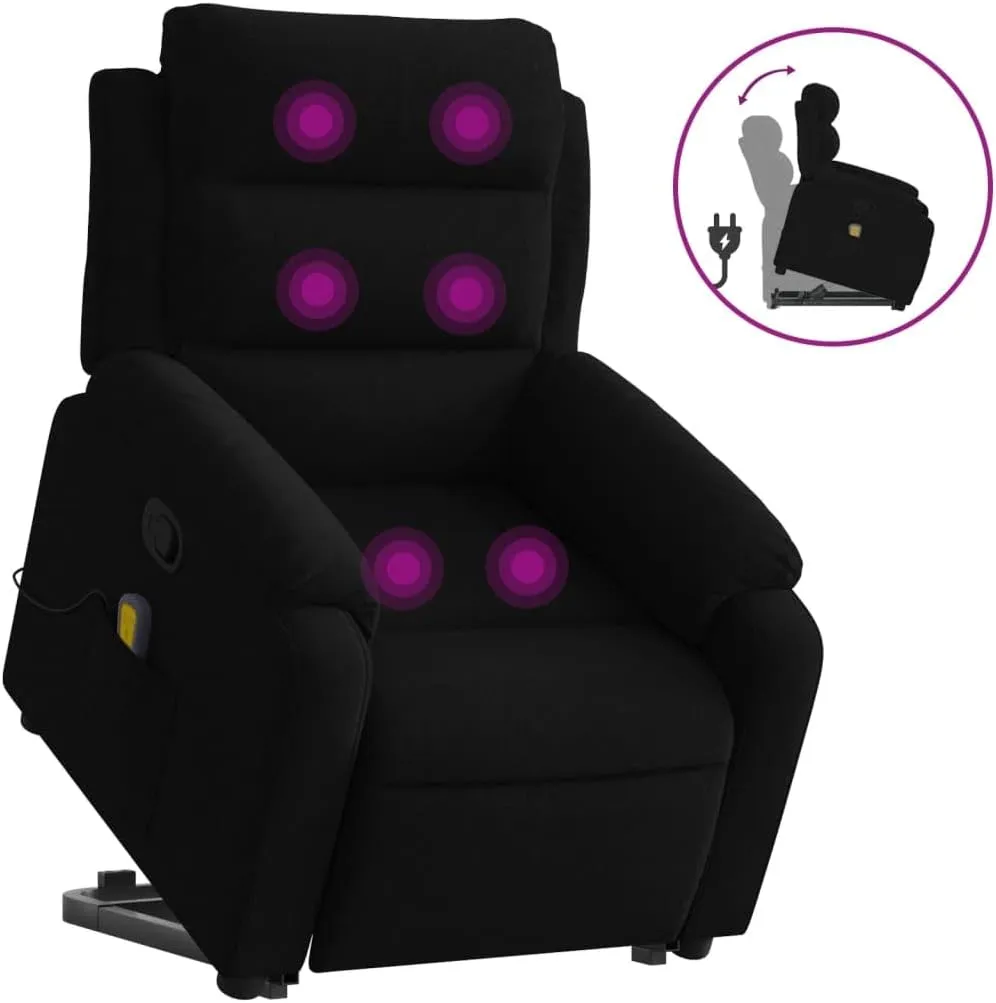 Stand up Massage Recliner Chair Black VelvetLounge Chair Comfy Chair Living Room Chair Suitable for Decks, Living Rooms, and patios.