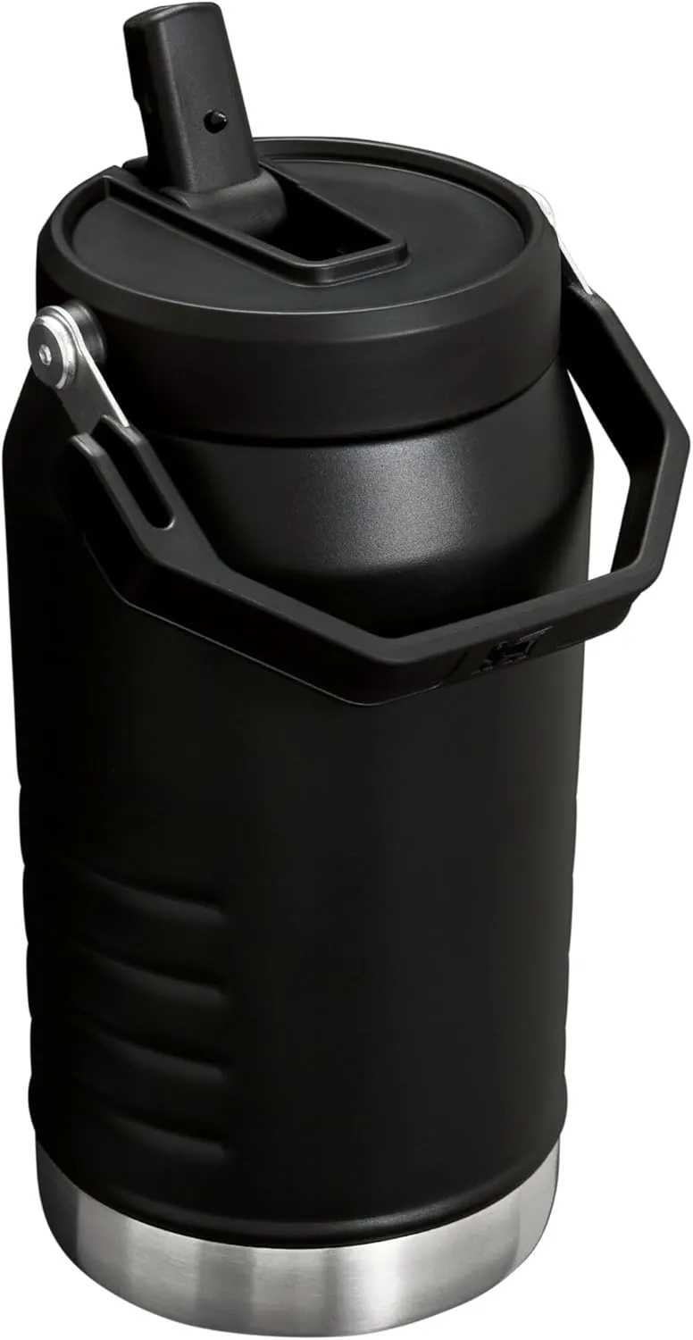 Stanley IceFlow Flip Straw Jug with Handle 64 oz| Twist On Lid and Flip Up Straw | Leak Resistant for Travel and Sports | Insulated Stainless Steel | BPA-Free | Black