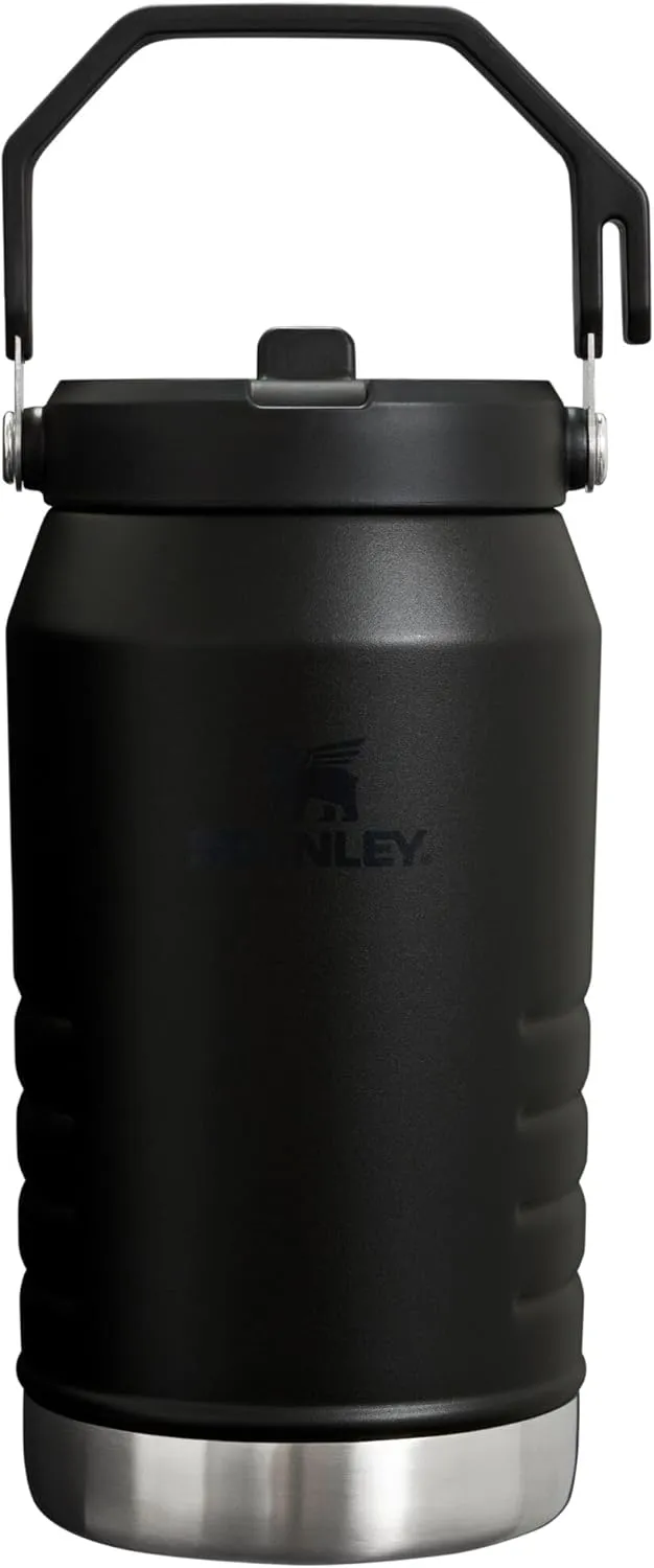 Stanley IceFlow Flip Straw Jug with Handle 64 oz| Twist On Lid and Flip Up Straw | Leak Resistant for Travel and Sports | Insulated Stainless Steel | BPA-Free | Black