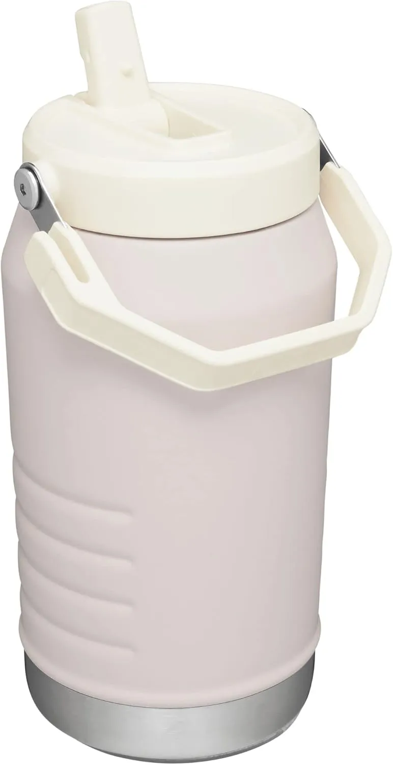 Stanley IceFlow Flip Straw Jug with Handle 64 oz| Twist On Lid and Flip Up Straw | Leak Resistant for Travel and Sports | Insulated Stainless Steel | BPA-Free | Rose Quartz