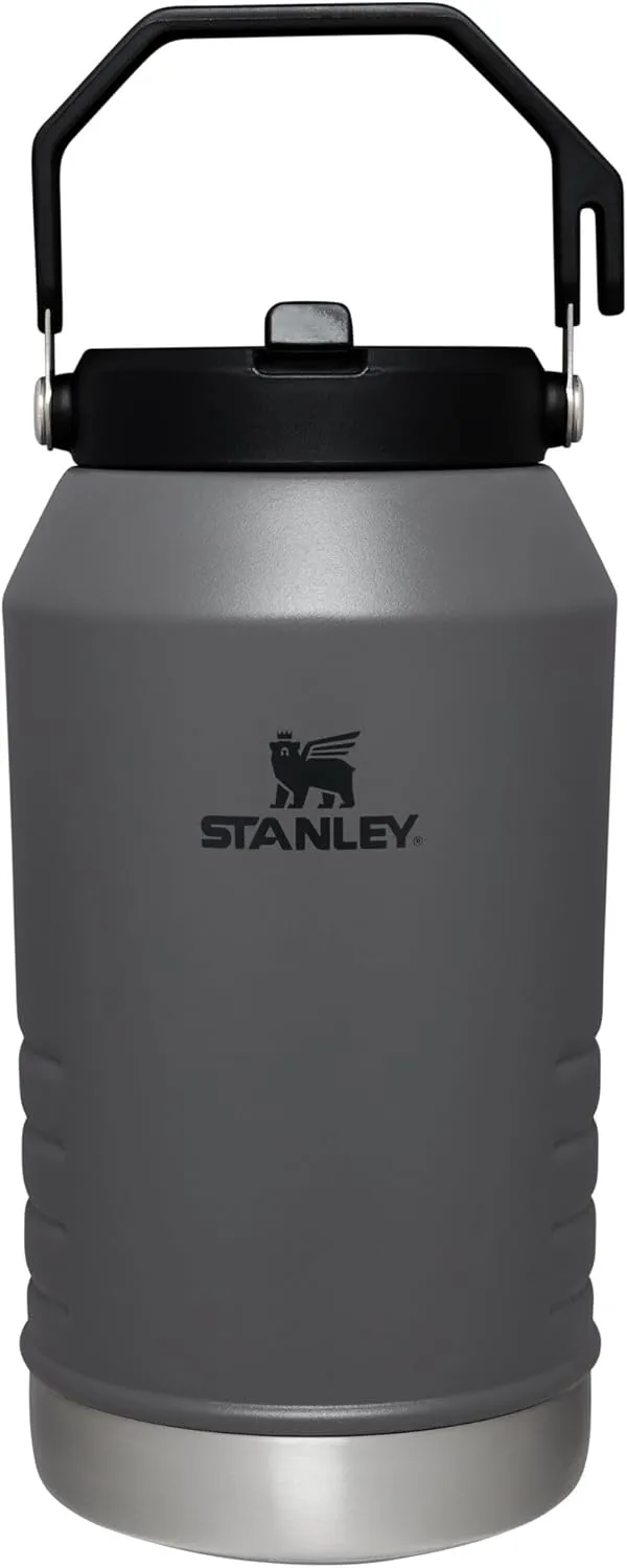 Stanley IceFlow Flip Straw Jug with Handle 96 oz| Twist On Lid and Flip Up Straw | Leak Resistant for Travel and Sports | Insulated Stainless Steel | BPA-Free | Charcoal