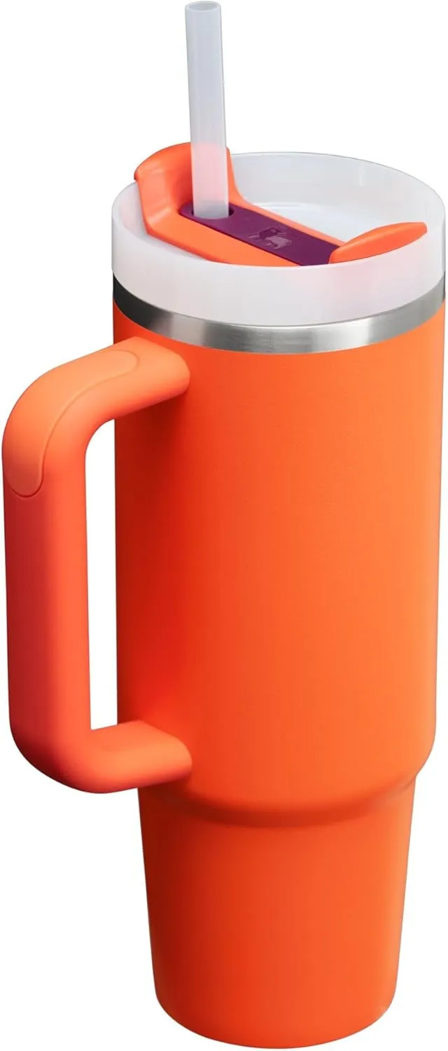 Stanley Quencher H2.0 FlowState Stainless Steel Vacuum Insulated Tumbler With Lid And Straw Tigerlily Plum 30oz