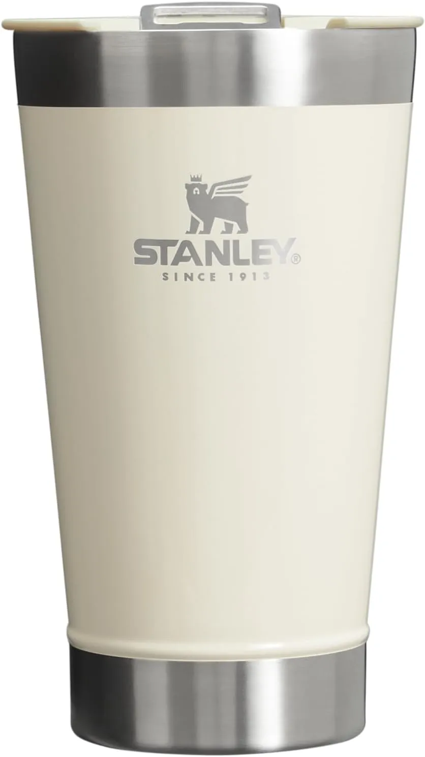 Stanley Stay-Chill Beer Pint 16 oz | Wide Mouth Lid | Built-In Bottle Opener | Beer Tumbler Cup | Insulated Stainless Steel Pint Glass | BPA-Free | Cream Gloss