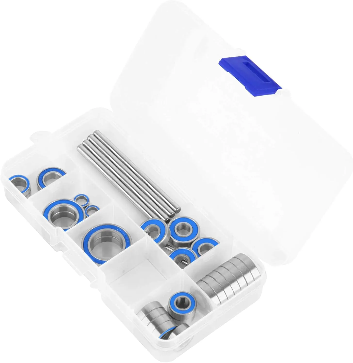 Steel Bearing Kit & Bearing Screw Kit Upgrades Part for 1/10 Big Rock 3s BLX/Granite 3s BLX/Senton 3s BLX/Typhon 3s BLX,RC Bearing Kit Rubber Seals Hops Up,Navy Blue