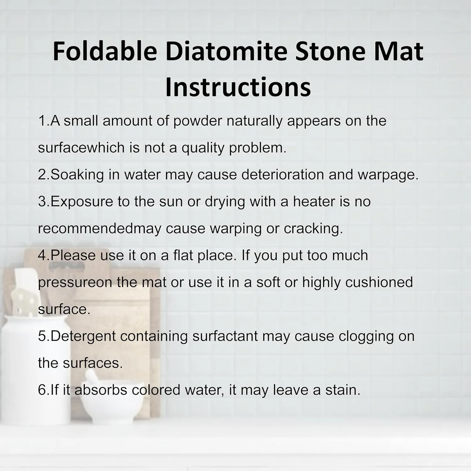 Stone Drying Mat for Kitchen Counter, 24"x16" Large Fast Drying Natural Diatomaceous Earth Dish Drying Mat, Collapsible, Easy Clean, Absorbent, Eco-Friendly Countertop Mats, Perfect Family Gift, White