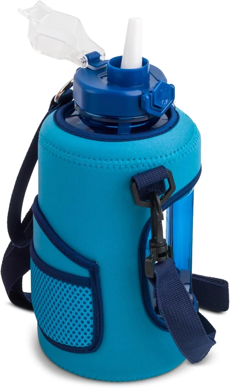 Studio Sport Jug with Neopreme Sleave, Easy-Carry Strap, and Leak-proof Straw Lid - 54 Oz - Isle