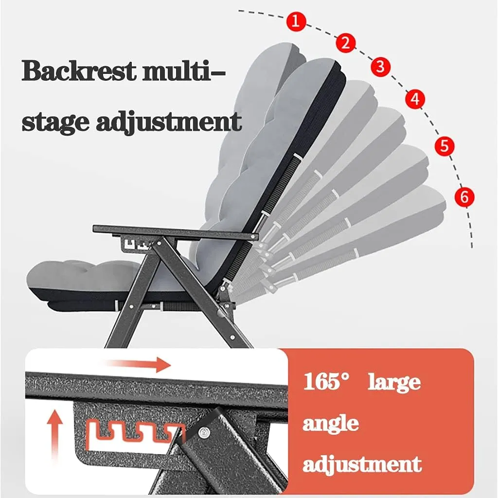 Sun Lounger Folding Weightless Chairs,Patio Camping Fishing Recliner Chair,Reclining and Garden Chair Outdoor Bed Portable Lightweight Armchair