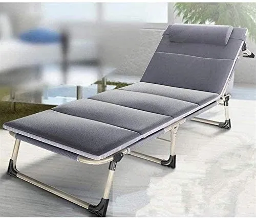 Sun Loungers Leisure Chair Breathable Folding Deck Chair Bed Lying Chair Zero Gravity Reclining Chair Seat Heavy Duty Adjustable Garden Balcony Beach(Grey)