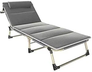 Sun Loungers Leisure Chair Breathable Folding Deck Chair Bed Lying Chair Zero Gravity Reclining Chair Seat Heavy Duty Adjustable Garden Balcony Beach(Grey)