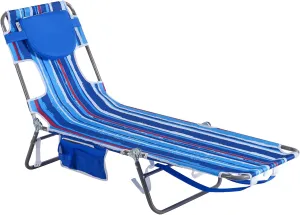 SUNNYFEEL Beach Lounge Chair, Backpack Reclining Beach Chairs Lay Flat, Sun Face Down Tanning Chair, Folding Camping Chairs Portable Camp Cot with Backpack Straps for Outdoor/Picnic/Lawn