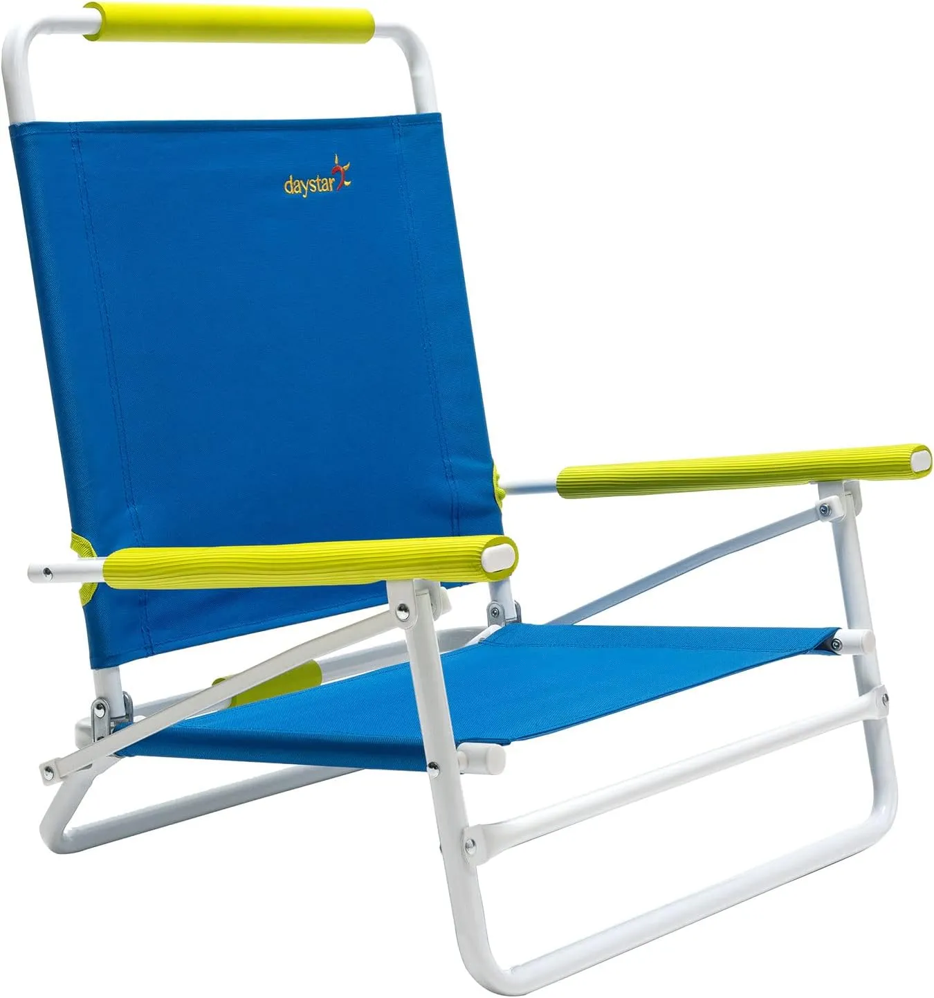 SunnyFeel Low Folding Beach Chair for Adults, Lightweight Beach Chair, Portable Camping Sand Chairs with Hard Armrest, Supports 300lbs for Beach Lawn Concert