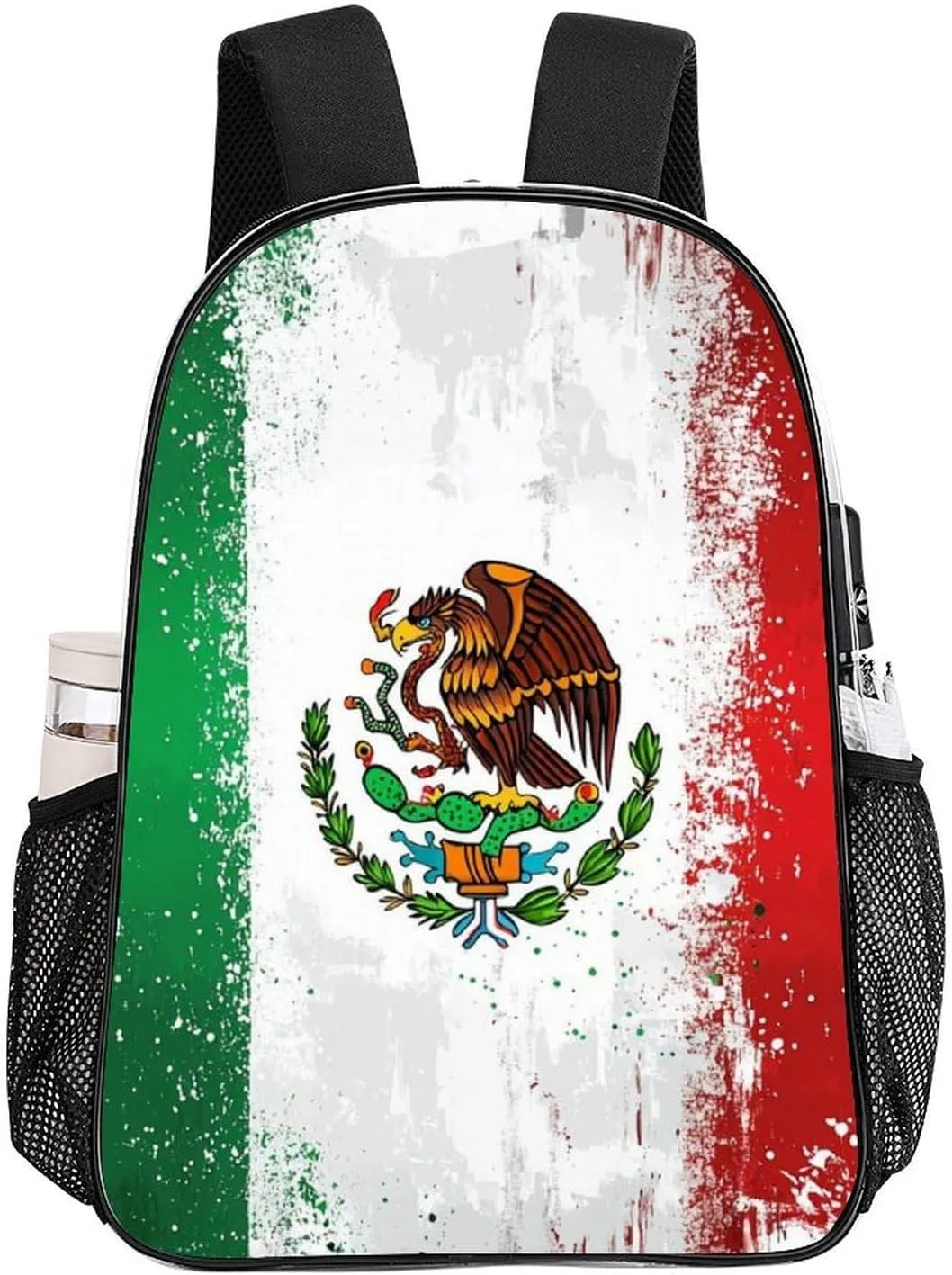 Supdreamc Men & Women Lightweight Cool Mexican Flag Casual Daypack Large Capacity Bookbag Transparent Bag for Gym Business Bicycle