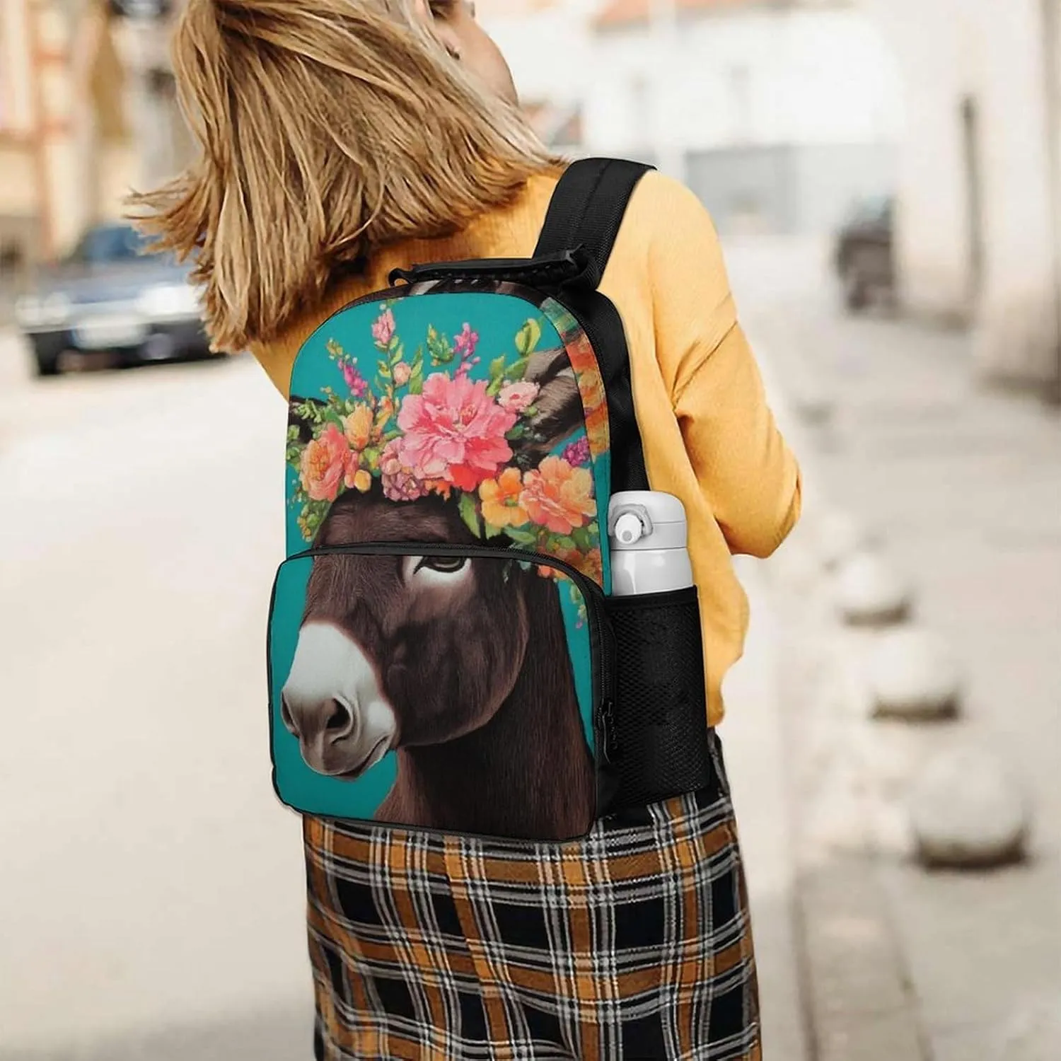Supdreamc Men Women Lightweight Donkey Animals Backpack Large Capacity Carry On Bag With Padded Straps for Sports Work Walking Cycling