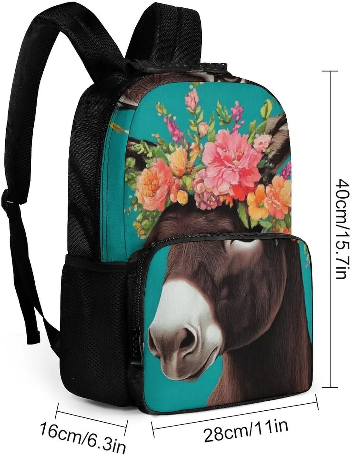 Supdreamc Men Women Lightweight Donkey Animals Backpack Large Capacity Carry On Bag With Padded Straps for Sports Work Walking Cycling