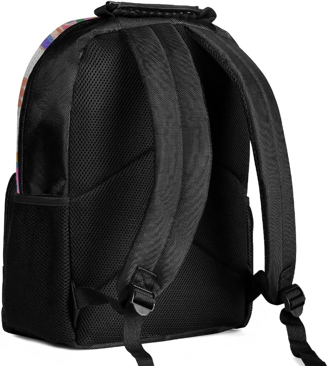Supdreamc Men Women Polyester Colorful Flowers Leaves Paisley Art Daypack Big Capacity Shoulder Bag With Smooth Zippers for Hiking Work Walking Cycling