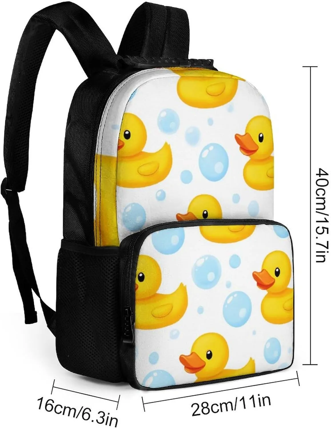 Supdreamc Polyester Daypack for Hiking Work Running - Big Capacity Anti-Theft Multipurpose Shoulder Bag, Cute Funny Cartoon Yellow Rubber Ducks Bubbles Travel and Sport Backpack Rucksack