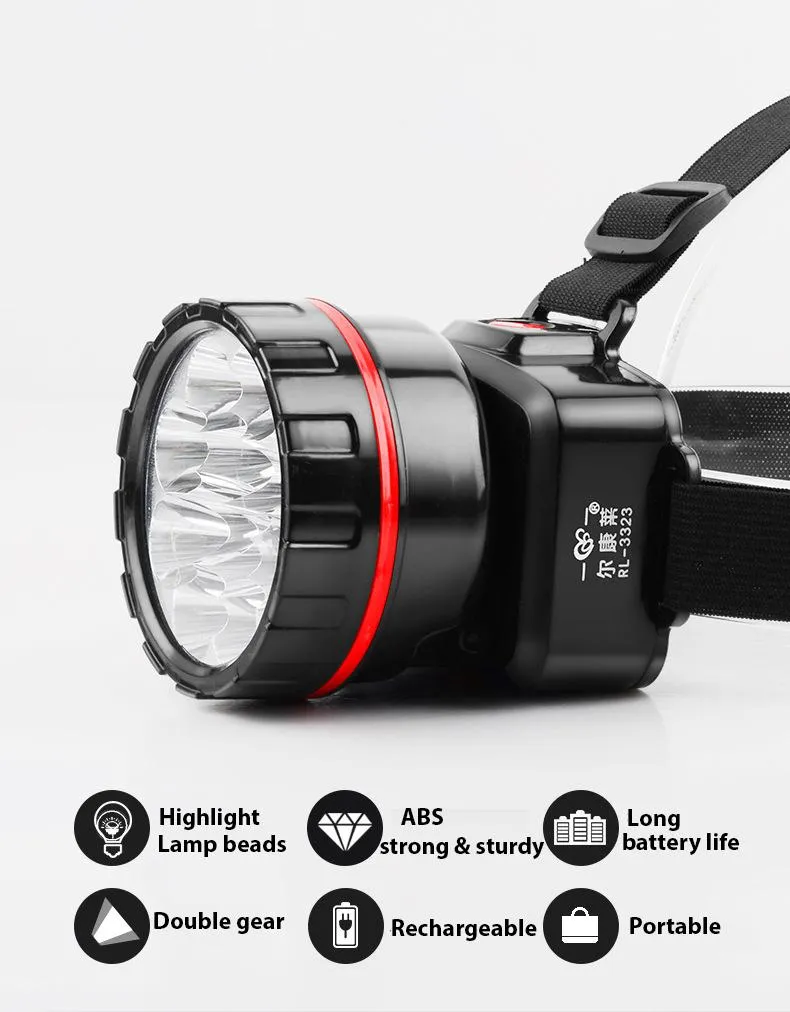 Super Bright Headlamp Rechargeable Headlight LED Headlight with Built-in Battery Headlamp for Fishing Hunting Camping Lantern
