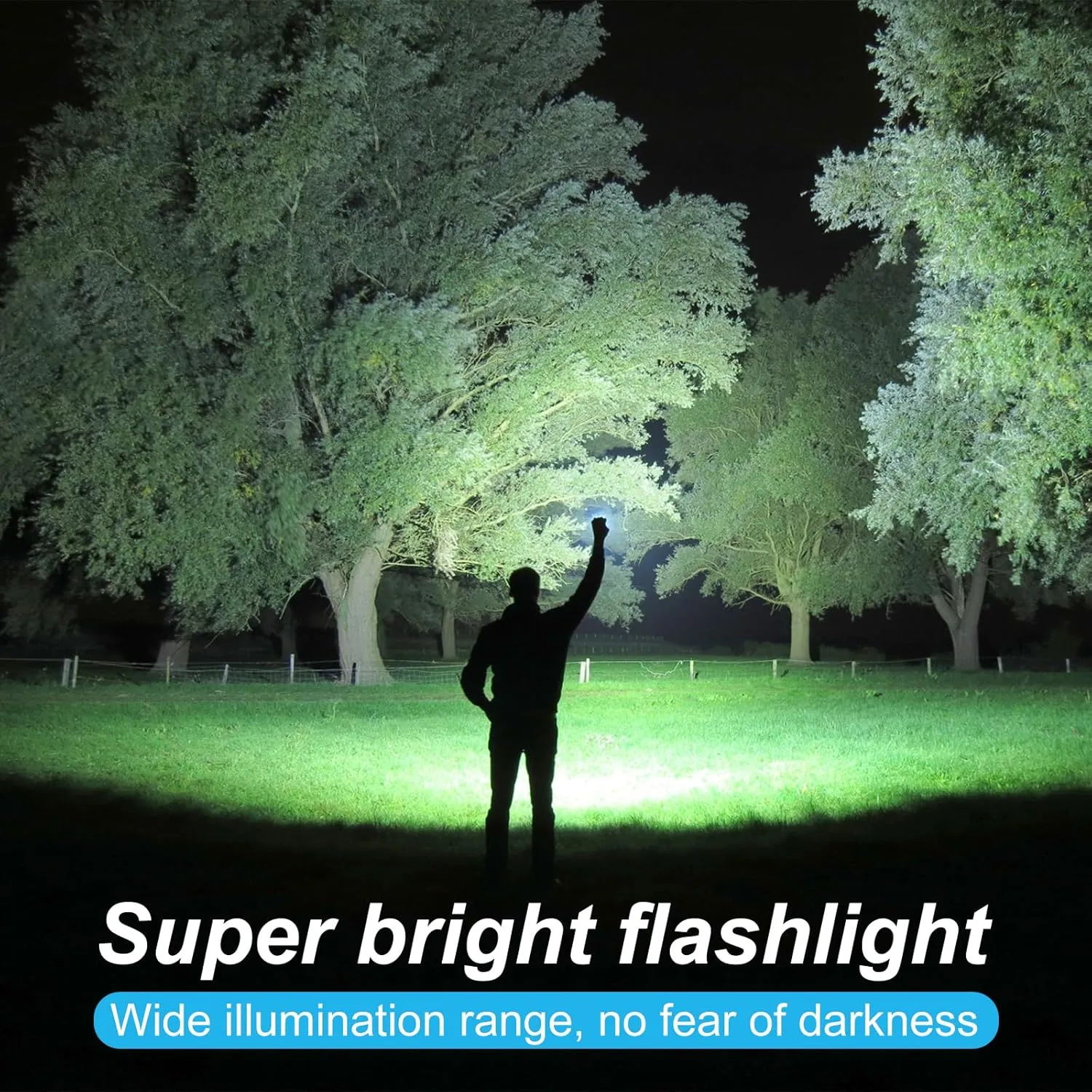 Super Bright Rechargeable Large Flashlights, 2 in 1 Flash Light Lantern High Lumens, LED Zoomable Tactical Flashlights, Waterproof Multifunction Red Camping Light for Emergencies, Outdoor