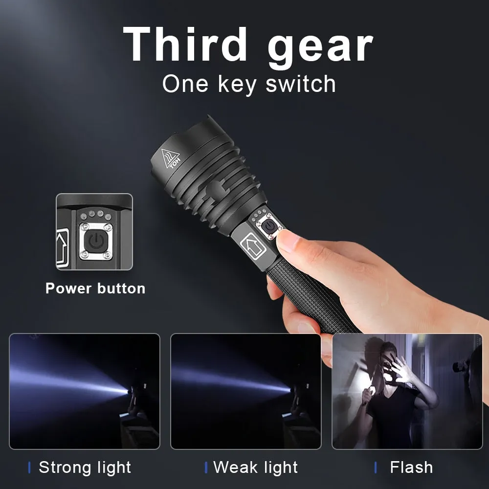 Super Powerful XHP90.3 Led Flshlight USB Rechargeable Tactical Flash Light Xhp70 Xhp50 Torch Light Work Lamp Lantern for Hunting
