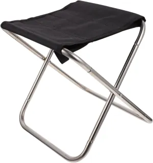 SUPVOX Foldable Camping Stool Stainless Steel Portable Fishing Chair Outdoor Chair Padded Seat High-Back Double Camping Lightweight