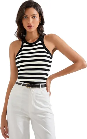 SUUKSESS Women Padded Cotton Ribbed Tank Tops 2025 High Neck Racerback Basic Tops