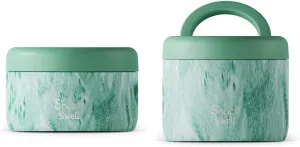 S'well S'nack Stainless Steel Food Container - 10 Oz - Peppermint Tree - Double-Layered Insulated Bo and S'nack Stainless Steel Food Container - 24 Oz - Peppermint Tree - Double-Layered Insulated Bo