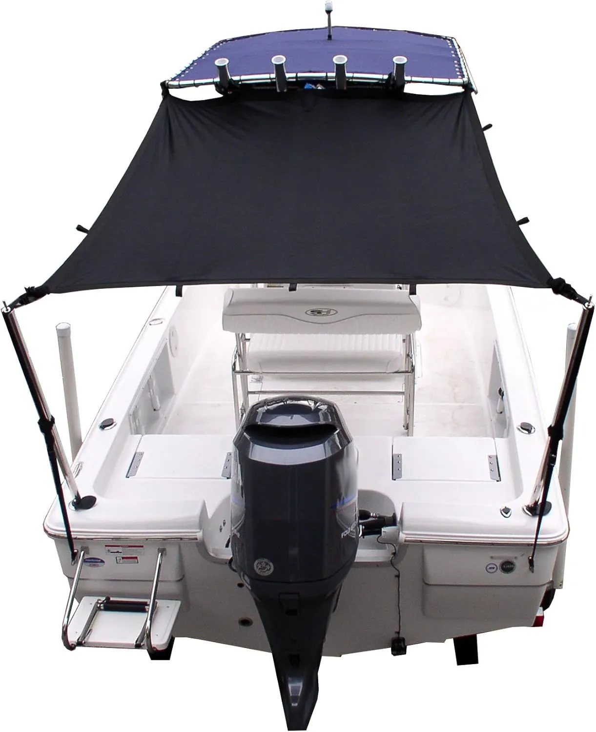 T-Top Boat Shade Kit, Black (5'L x 60"W) – Outer UV reflective coating for a 98% effective UV block – Secure fit-speed tested up to 30 knots – Resilient, elastic, breathable fabric – 2020108696