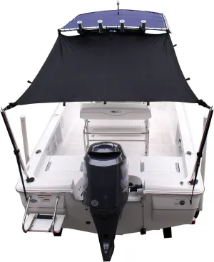 T-Top Boat Shade Kit, Black (5'L x 60"W) – Outer UV reflective coating for a 98% effective UV block – Secure fit-speed tested up to 30 knots – Resilient, elastic, breathable fabric – 2020108696