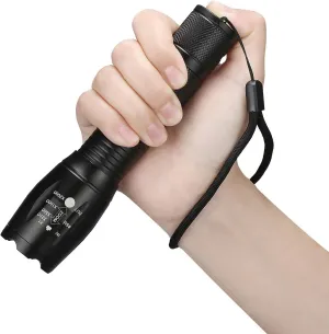 Tactical Flashlight - Water Resistant LED Torch with 5 Modes, Portable Zoomable Flashlights Perfect Jogging, Camping, Hiking, Boating, Fishing, and Hunting
