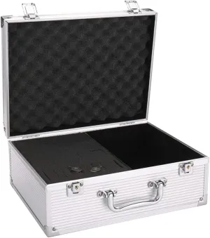Tattoo Kit Box Case,Tattoo Organizer 12.6" x 9.5" x 5.1" W/Lock Tattooing Machine Carrying Case,Aluminum Alloy with Sponge for Tatto Machine Box (silver)