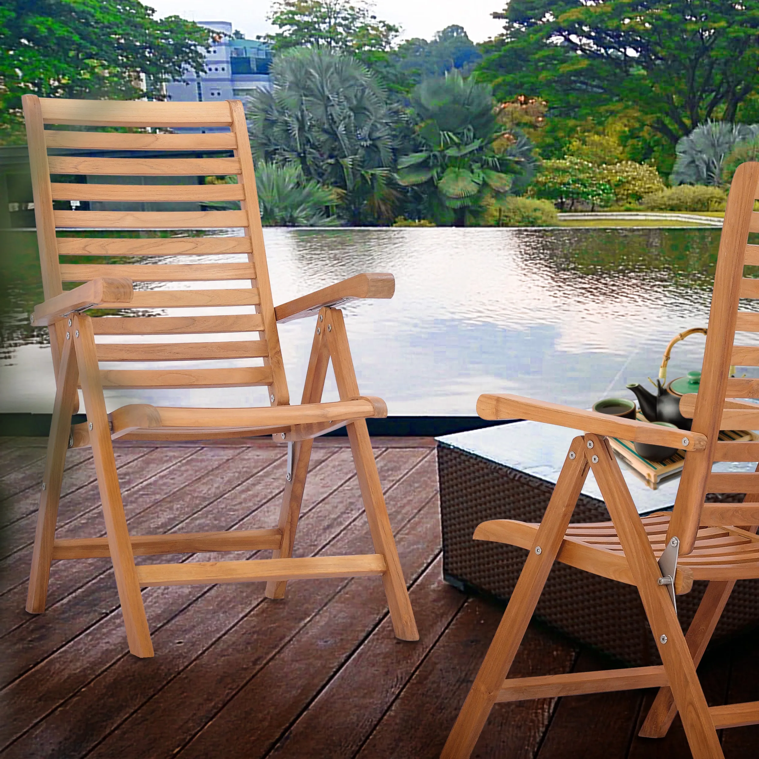Teak Wood Italy Reclining Chair