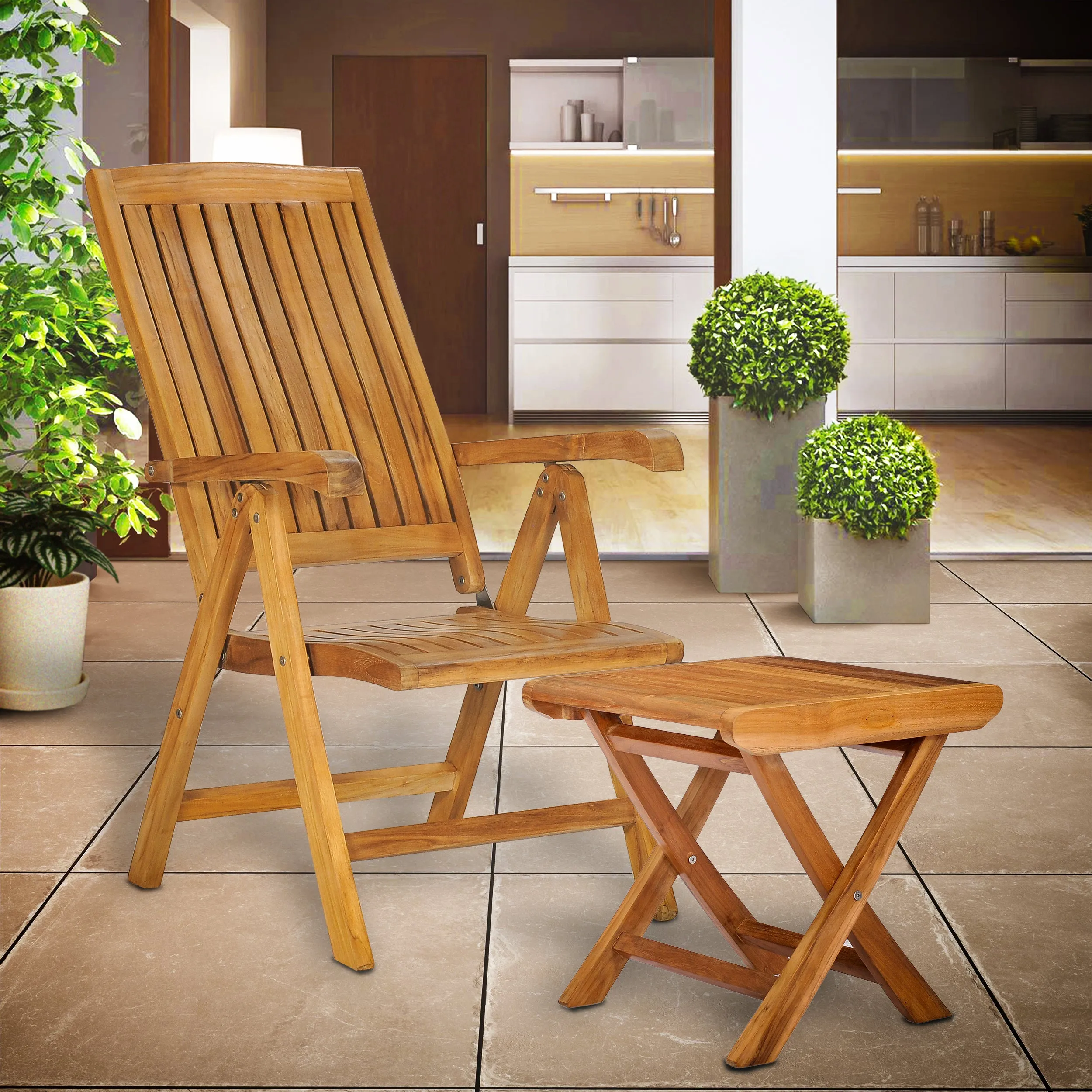 Teak Wood Miami Reclining Chair