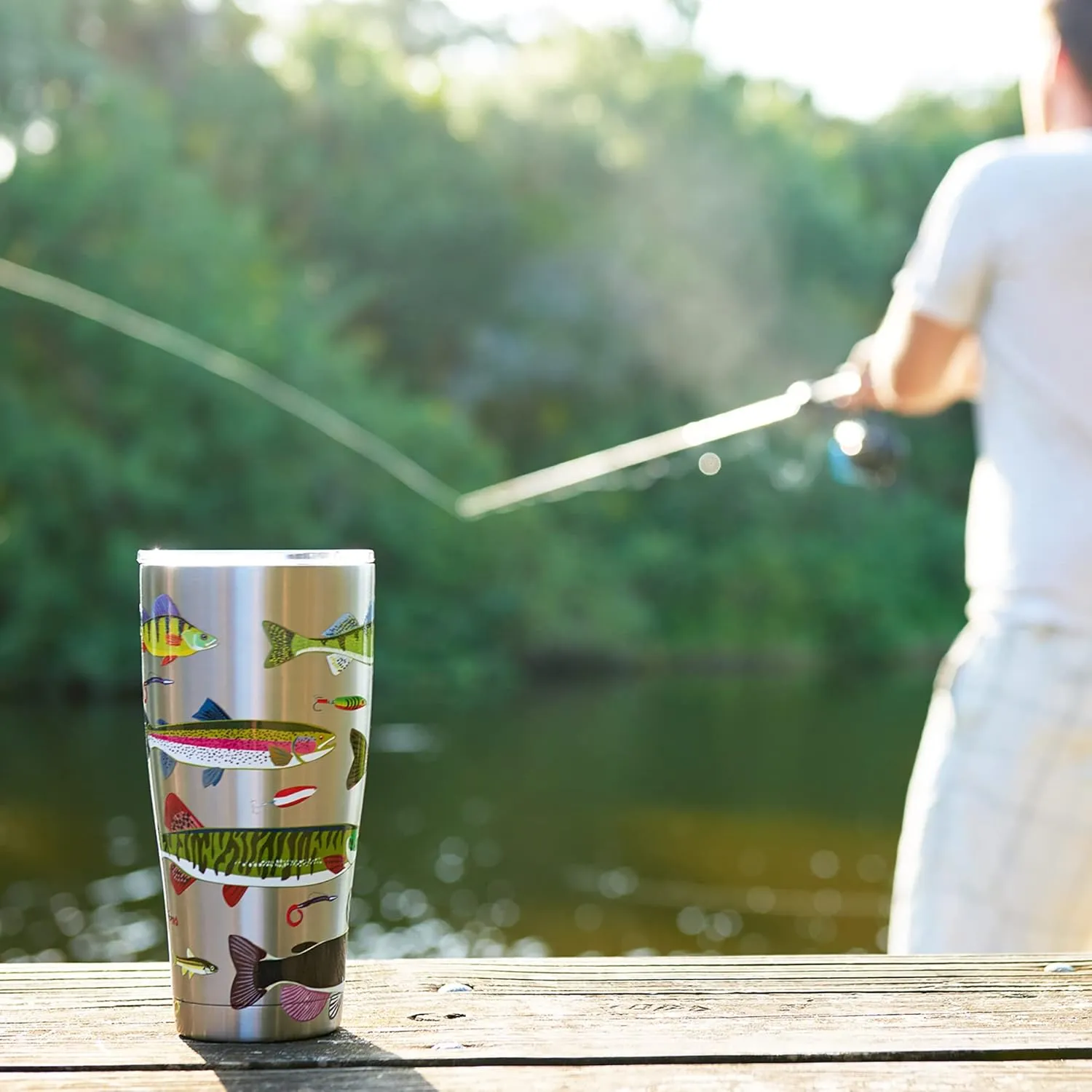 Tervis Margaritaville Landshark Lets Beach Triple Walled Insulated Tumbler Travel Cup Keeps Drinks Cold & Hot, 20oz Legacy - Stainless Steel, Stainless Steel
