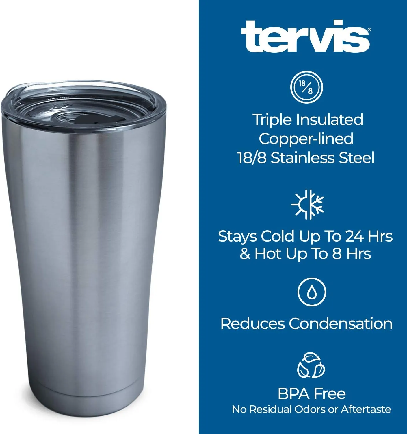 Tervis Margaritaville Landshark Lets Beach Triple Walled Insulated Tumbler Travel Cup Keeps Drinks Cold & Hot, 20oz Legacy - Stainless Steel, Stainless Steel
