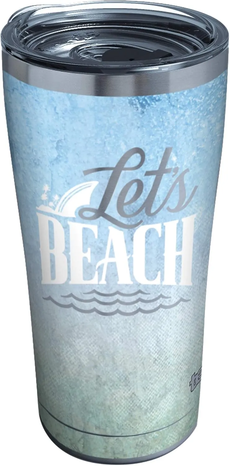 Tervis Margaritaville Landshark Lets Beach Triple Walled Insulated Tumbler Travel Cup Keeps Drinks Cold & Hot, 20oz Legacy - Stainless Steel, Stainless Steel