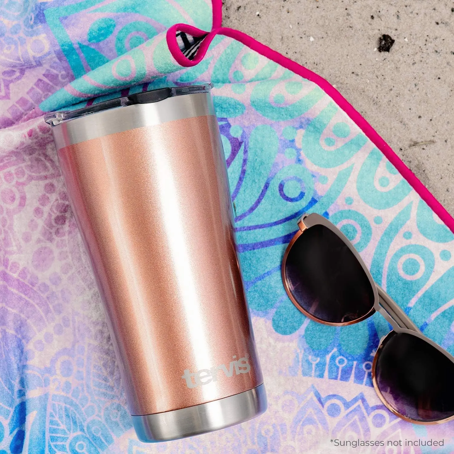 Tervis Margaritaville Landshark Lets Beach Triple Walled Insulated Tumbler Travel Cup Keeps Drinks Cold & Hot, 20oz Legacy - Stainless Steel, Stainless Steel