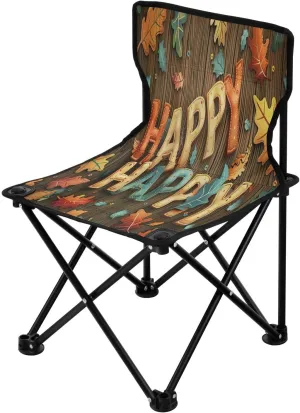 Thanksgiving Beautiful Maple Leaf Portable Outdoor Folding Chair Anti-Slip Padded Oxford Cloth Stool Camping Chair Small for Beach Hiking Fishing Gardening Quad Camp Chair
