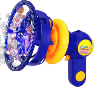 The Bubble Lab Megaphone Bubble Blower – 2-in-1 Bubble Machine with Sound & Manual Modes – Portable Lightweight Bubble Toy for Ages 3 