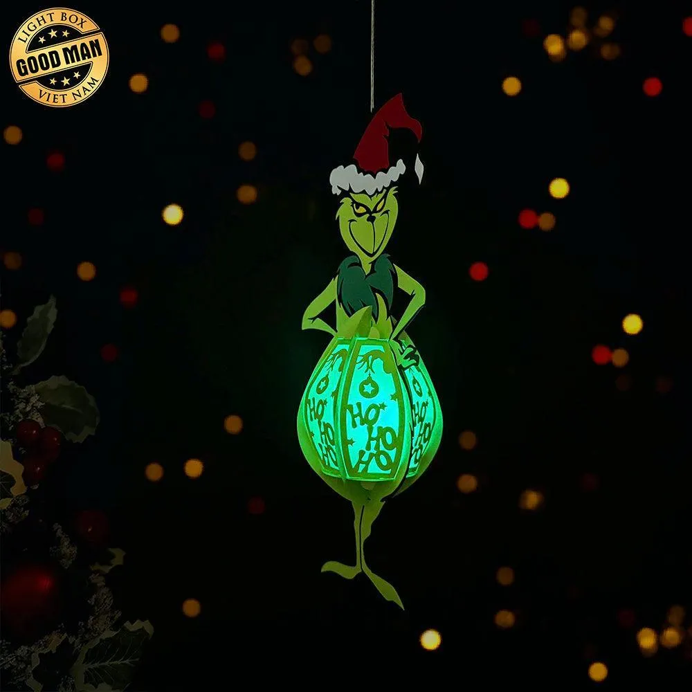 The Grinch - 3D Christmas Lantern File - Cricut File 2 - LightBoxGoodMan
