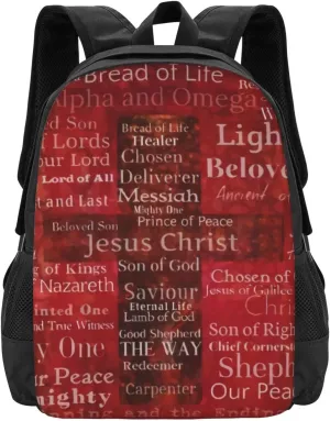 The Names Of Jesus Christ From The Bible Art Lightweight Packable Backpack Travel Casual Hiking Daypack Foldable Backpack For Men Women