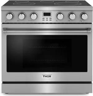 THOR Kitchen Professional 36-Inch Electric Range in Stainless Steel - Model ARE36