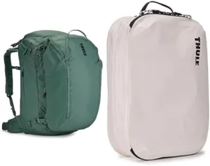 Thule Landmark 60L Women's Travel Backpack with Clean/Dirty Packing Cube Bundle
