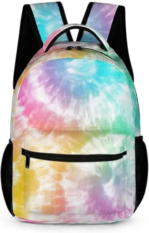 Tie Dye School Backpack for Kids Girls Boys, 16 Inch Cute Tie Dye Themed Bookbag, Personality School Backpack for Students Children, Lightweight, Large Capacity