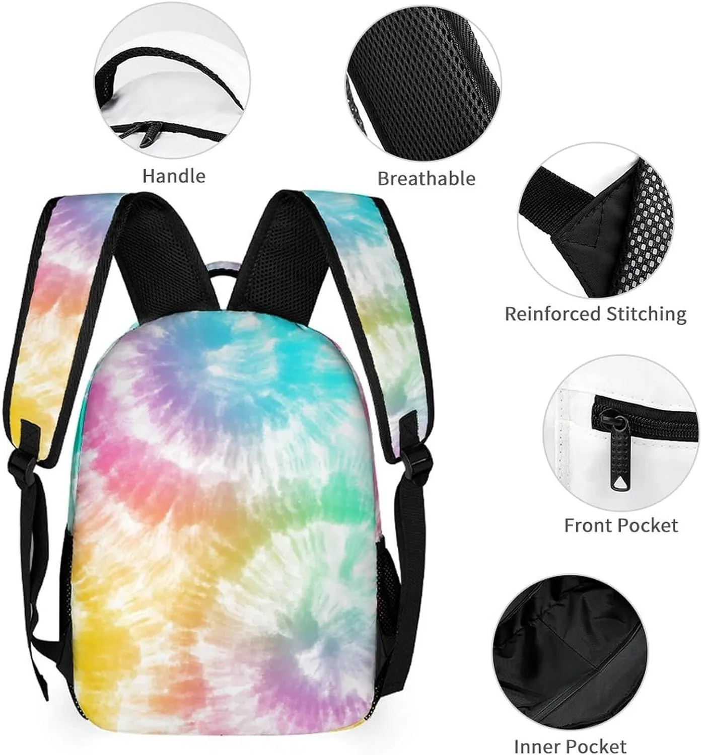 Tie Dye School Backpack for Kids Girls Boys, 16 Inch Cute Tie Dye Themed Bookbag, Personality School Backpack for Students Children, Lightweight, Large Capacity