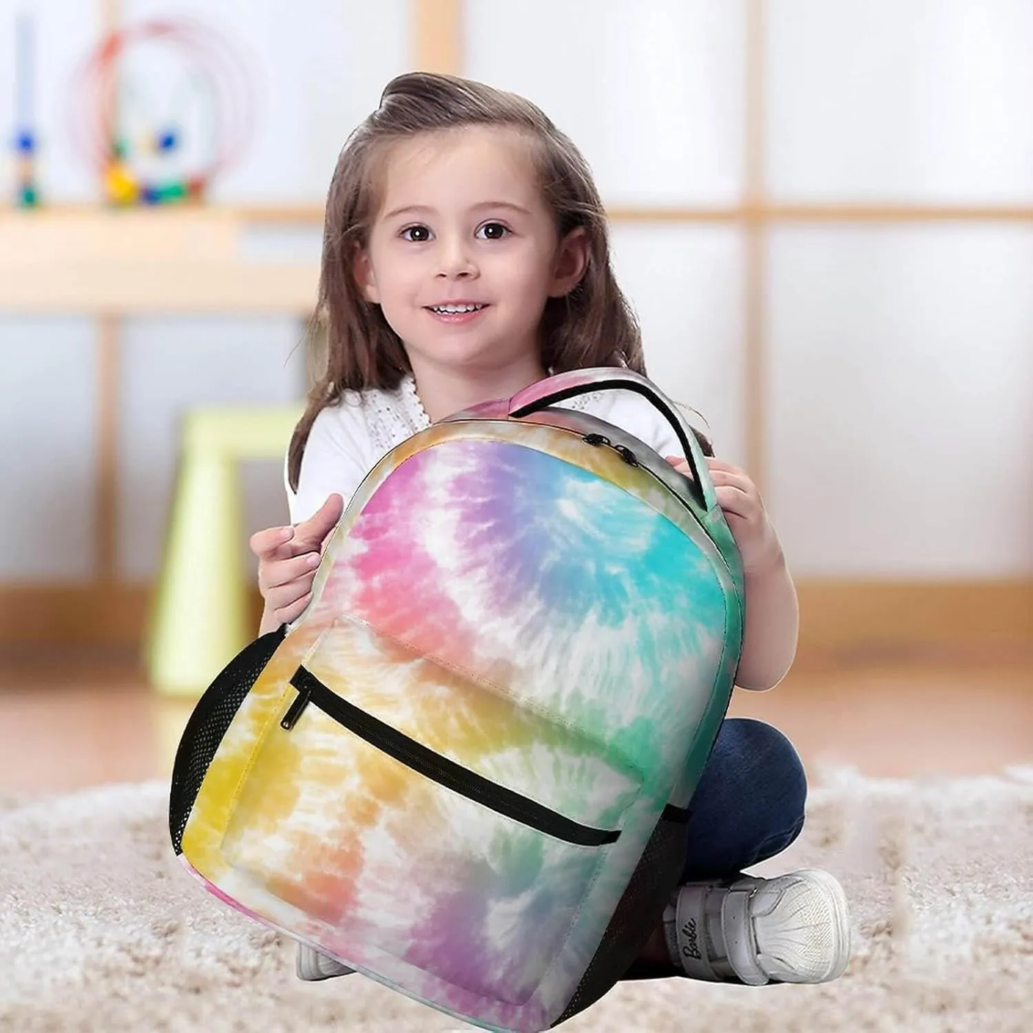 Tie Dye School Backpack for Kids Girls Boys, 16 Inch Cute Tie Dye Themed Bookbag, Personality School Backpack for Students Children, Lightweight, Large Capacity