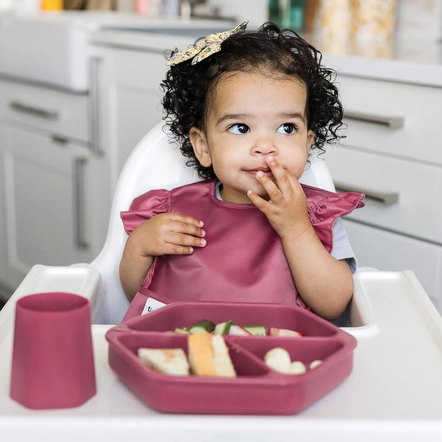 Tiny Twinkle Mess-Proof Baby Bib - Waterproof Bib for Baby Boy or Girl - PFAS, PVC, BPA, Phthalate Free - Baby Food Bibs