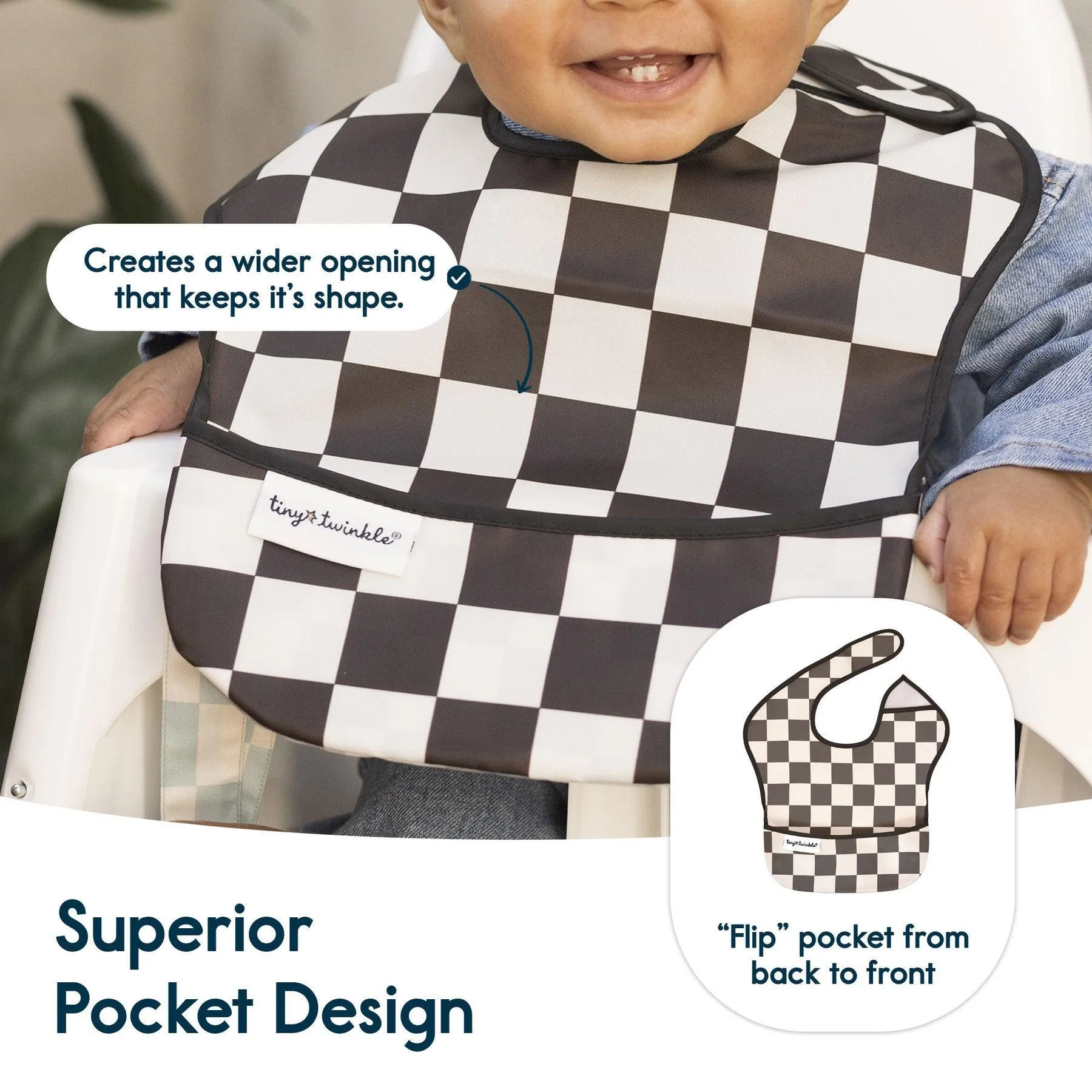 Tiny Twinkle Mess proof Easy Bib 3 Pack