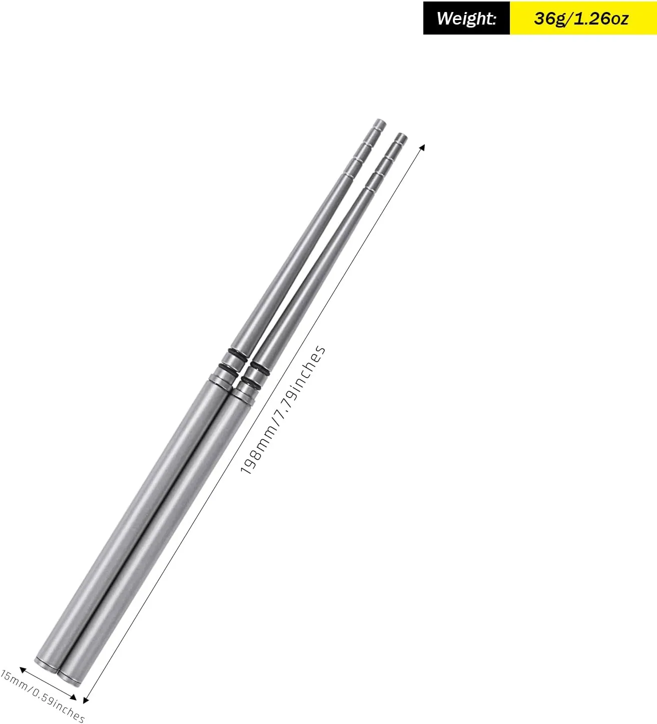 Titanium Chopsticks, Ultralight Utensil Titanium Collapsible Folding Travel Chopsticks - Perfect for Camping, Hiking, Backpacking Bushcraft, Office & Home