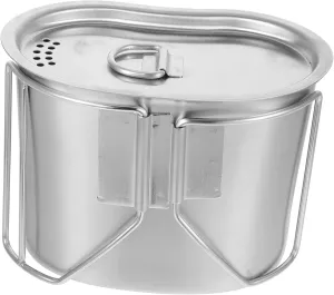 Titanium Cup Camping Collapsible Water Cup Sturdy Outdoor Pot Stainless Steel Lunch Box for Hiking